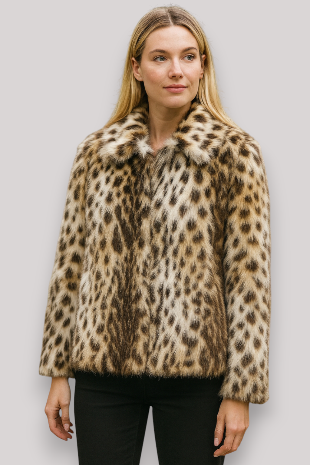 The Margot Leopard Print Winter Coat Long Sleeve Lapel Jacket