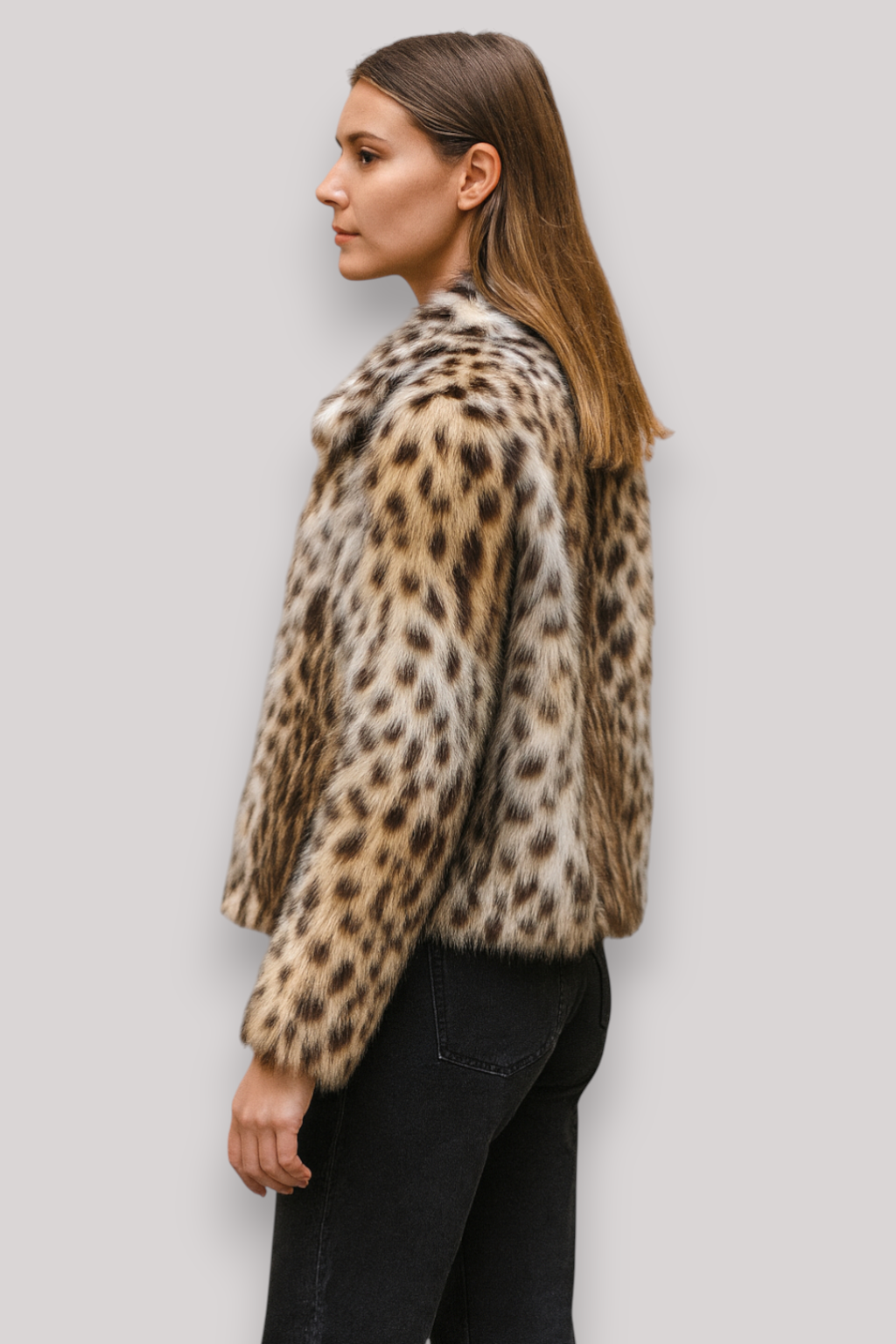 The Margot Leopard Print Winter Coat Long Sleeve Lapel Jacket