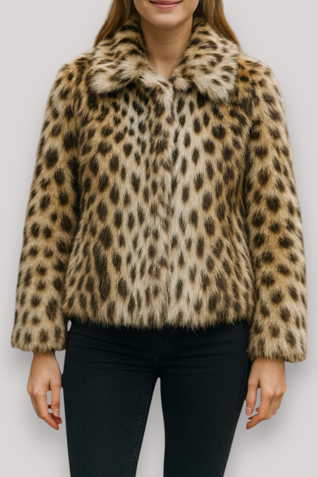 The Margot Leopard Print Winter Coat Long Sleeve Lapel Jacket