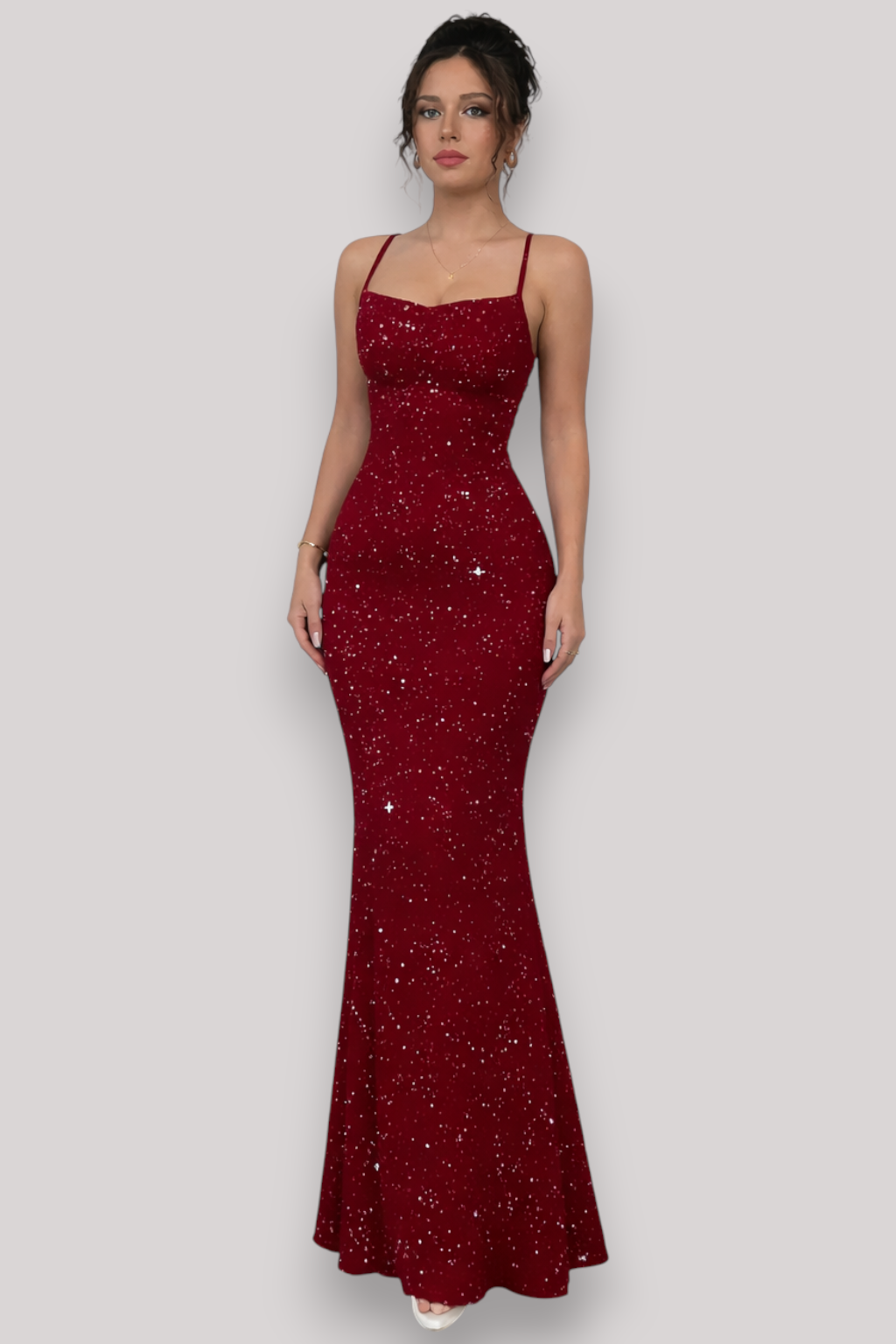 The Marianne Women's Sequin Backless Maxi Dress