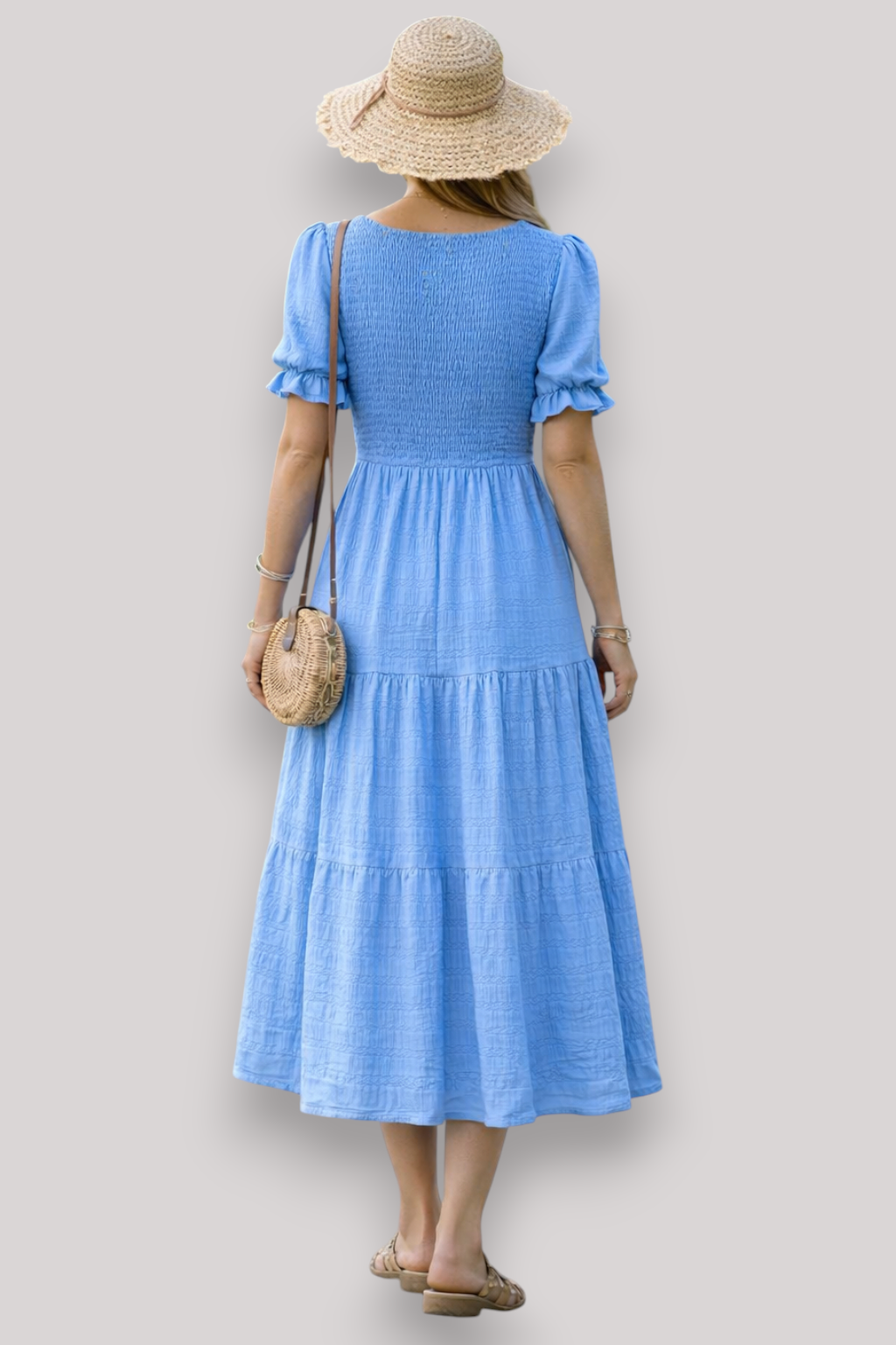 The Maribel Women's Short Sleeve Dress Elegant A Line Bubble Sleeve