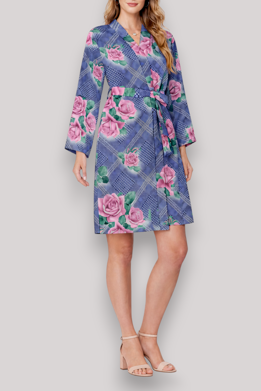 The Marina Women's Long Sleeve Satin Nightgown