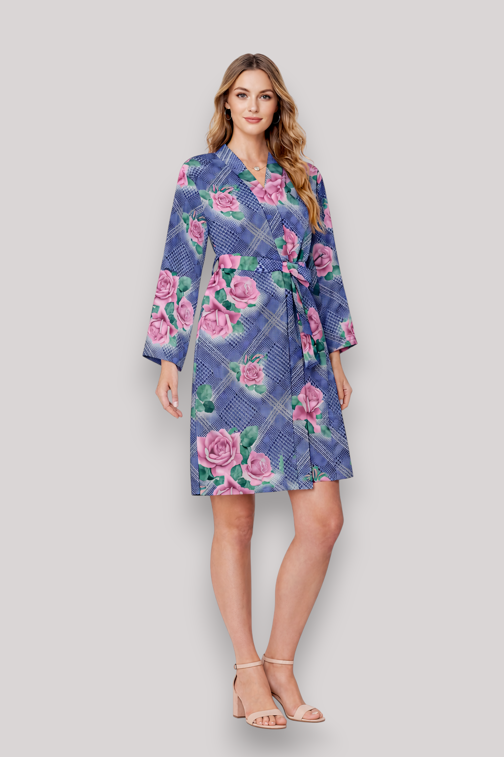 The Marina Women's Long Sleeve Satin Nightgown