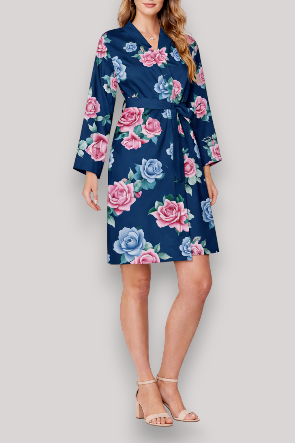 The Marina Women's Long Sleeve Satin Nightgown