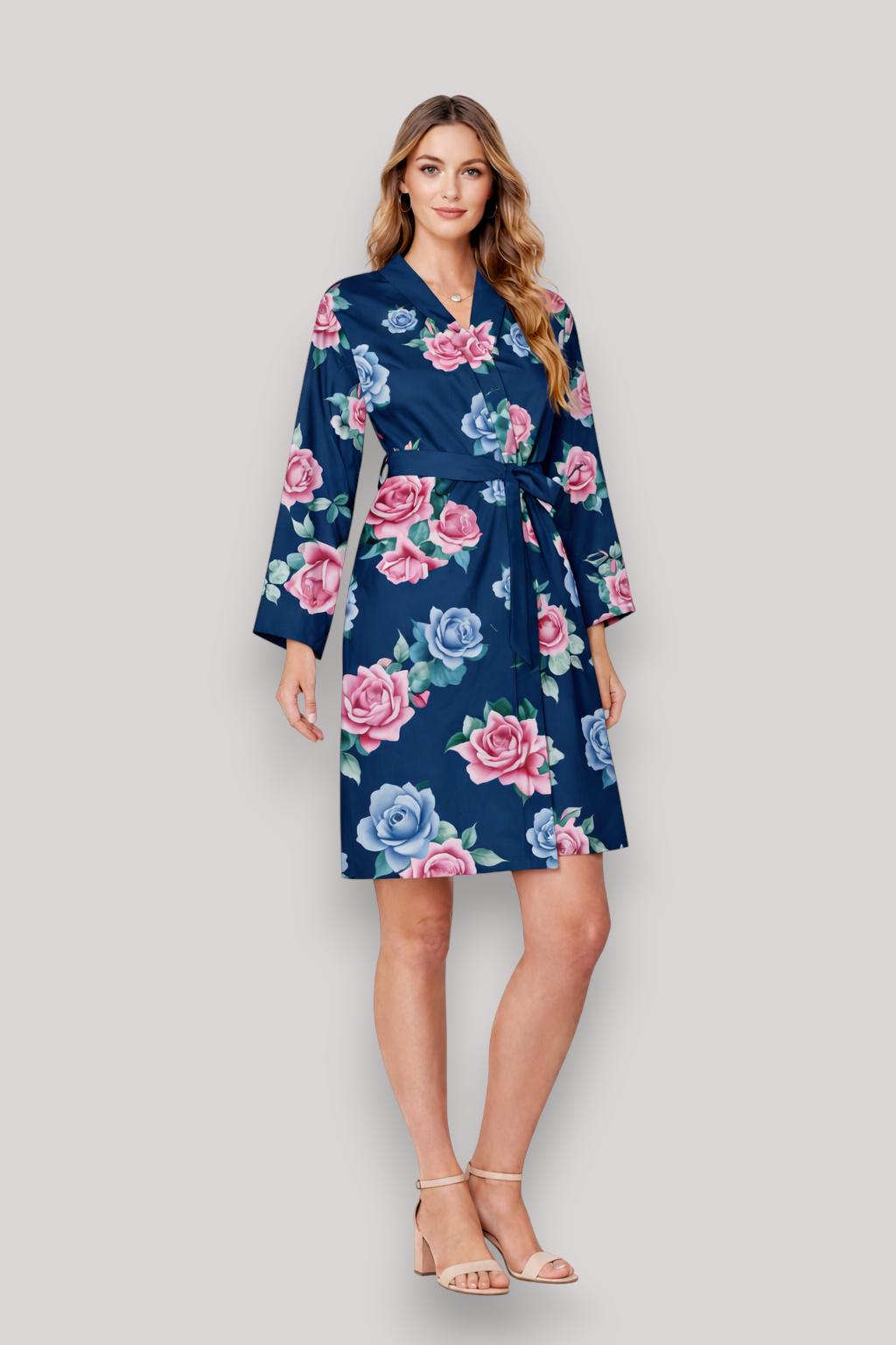 The Marina Women's Long Sleeve Satin Nightgown