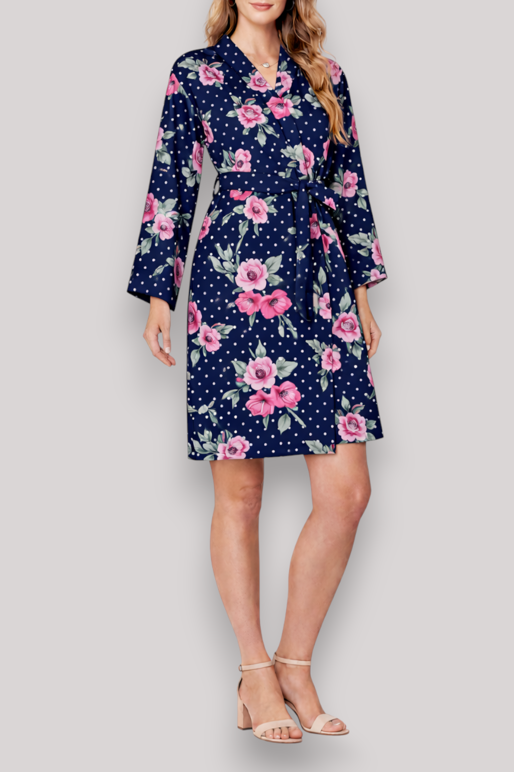 The Marina Women's Long Sleeve Satin Nightgown