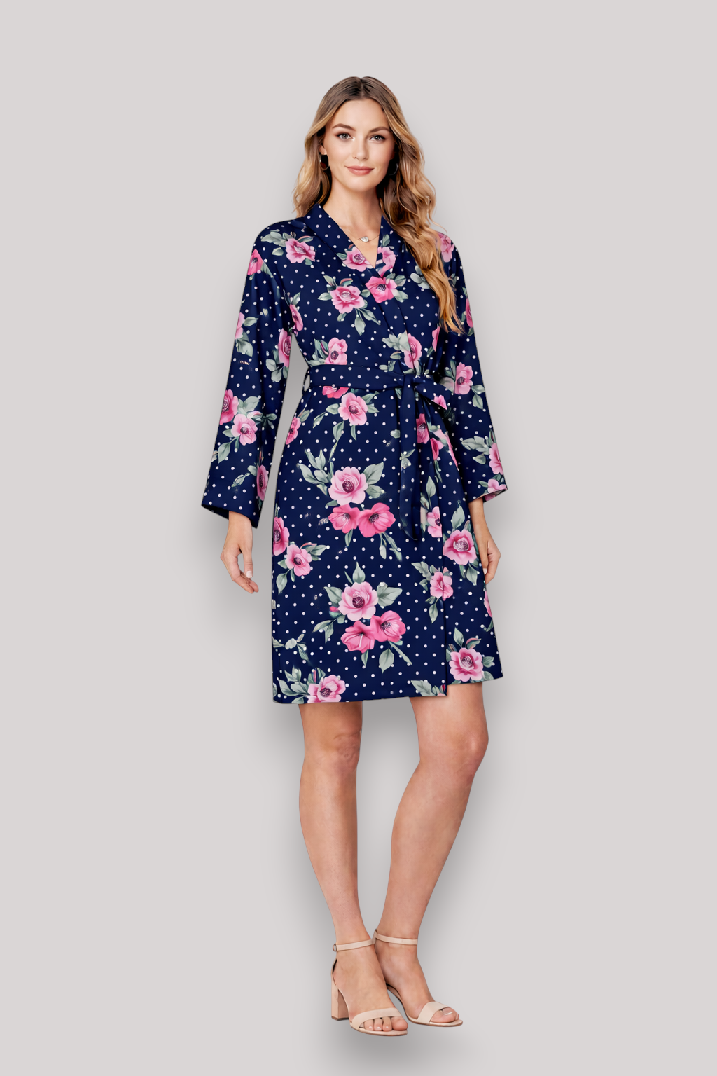 The Marina Women's Long Sleeve Satin Nightgown