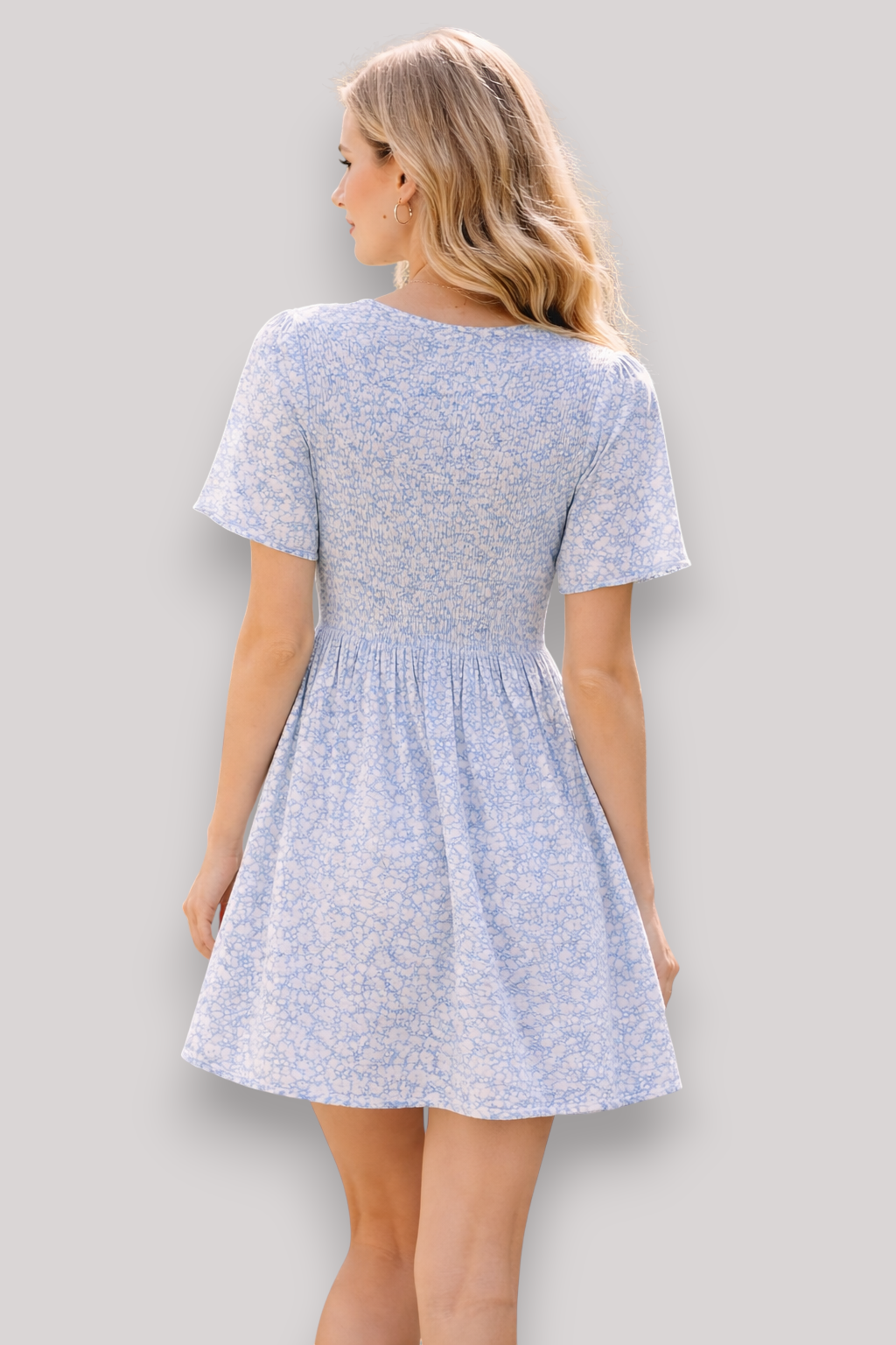 The Marina Women's Floral Short Sleeve Mini Sun Dress