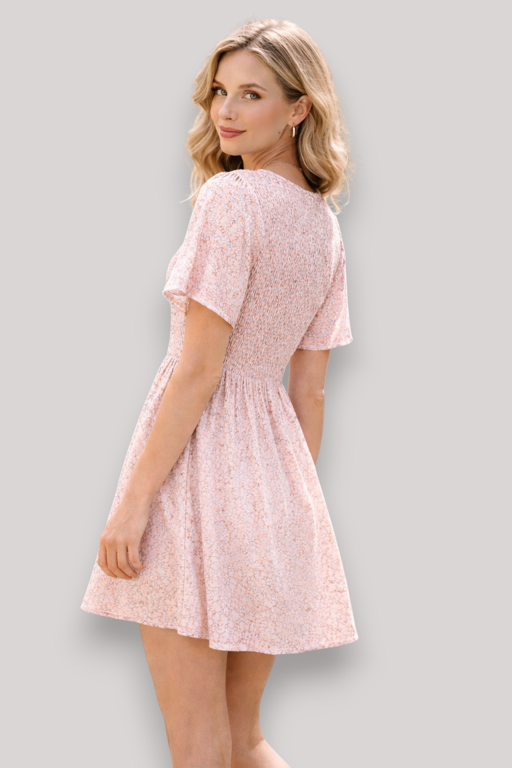 The Marina Women's Floral Short Sleeve Mini Sun Dress