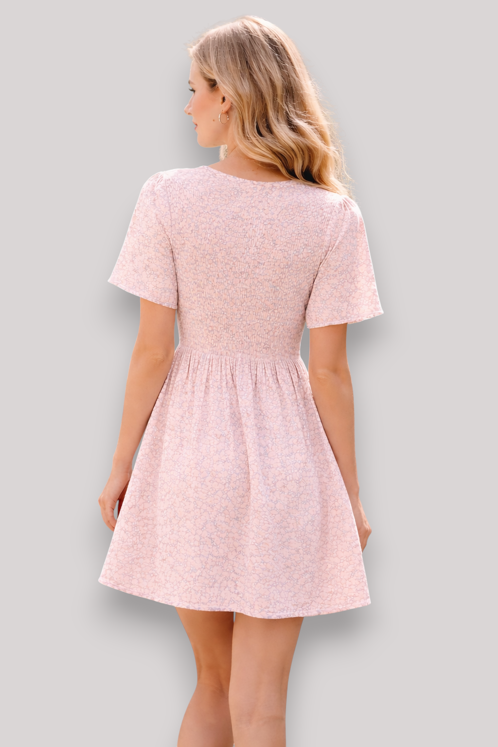 The Marina Women's Floral Short Sleeve Mini Sun Dress