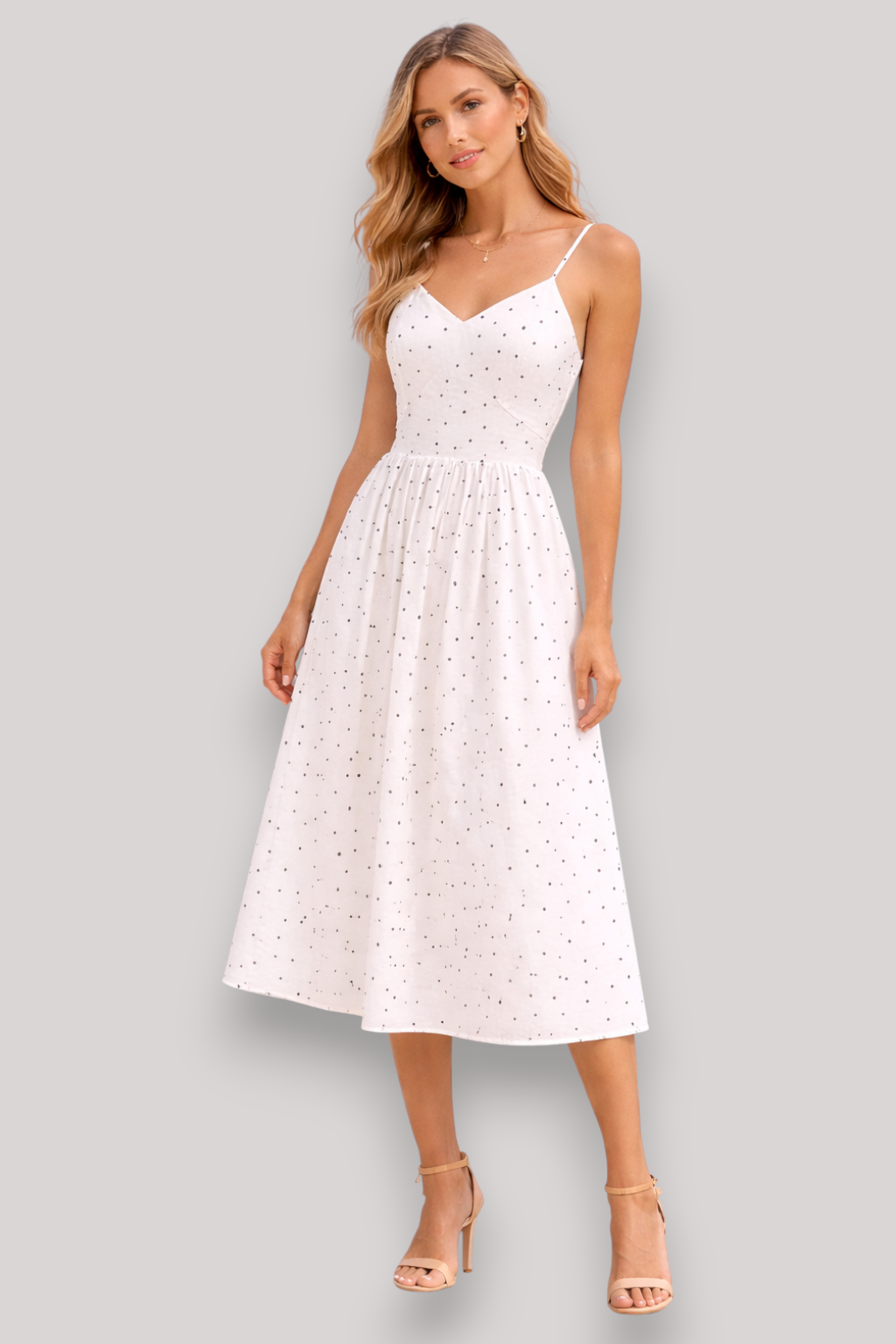 The Marlowe Polka Dot Mini Dress Spaghetti Strap A Line Summer Holiday Style