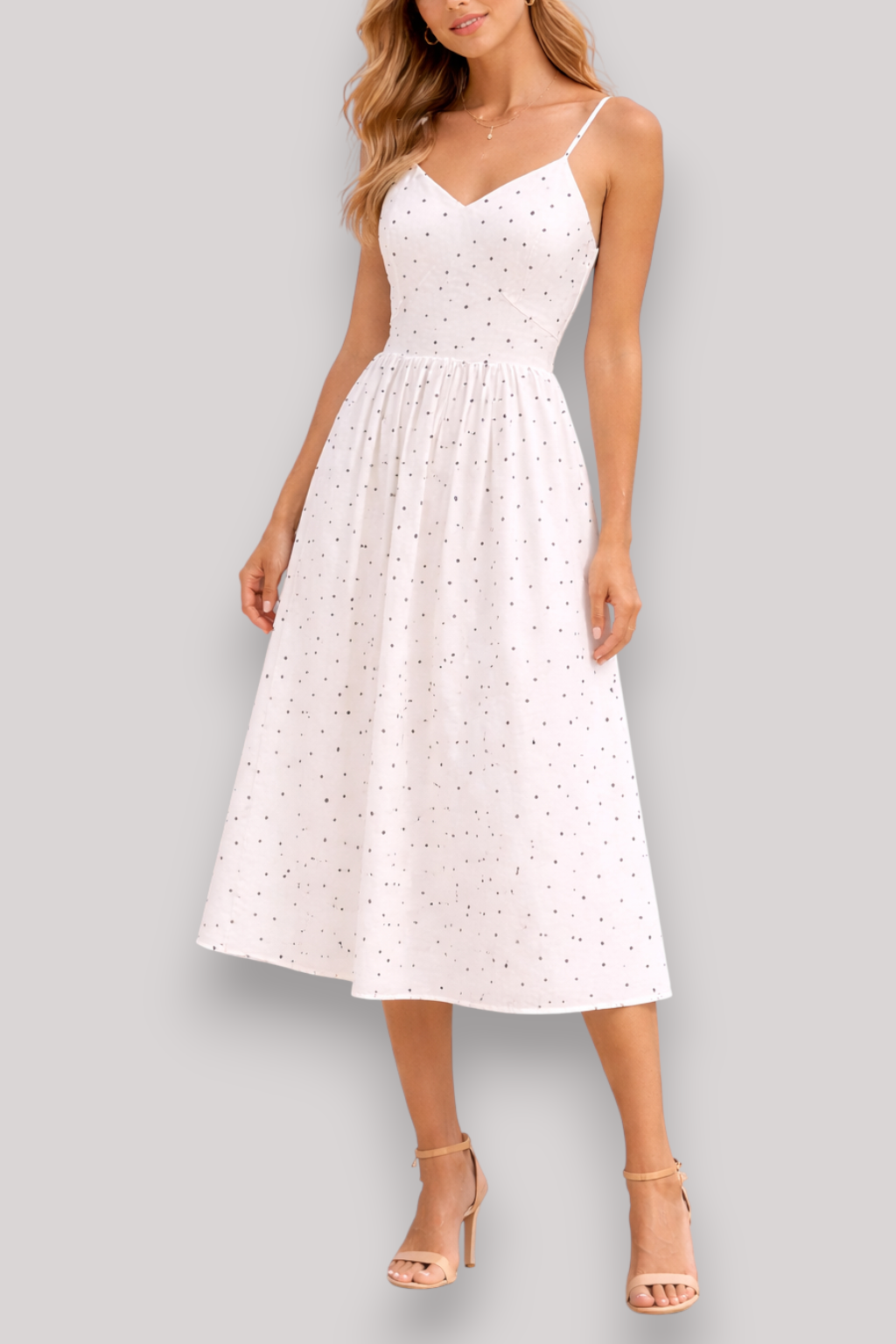 The Marlowe Polka Dot Mini Dress Spaghetti Strap A Line Summer Holiday Style