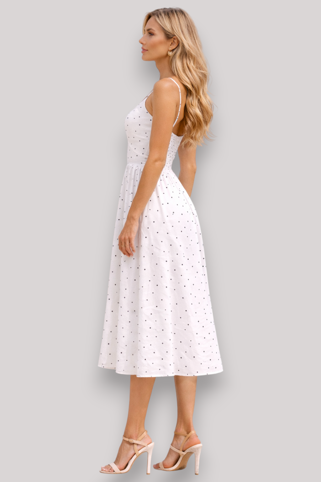 The Marlowe Polka Dot Mini Dress Spaghetti Strap A Line Summer Holiday Style