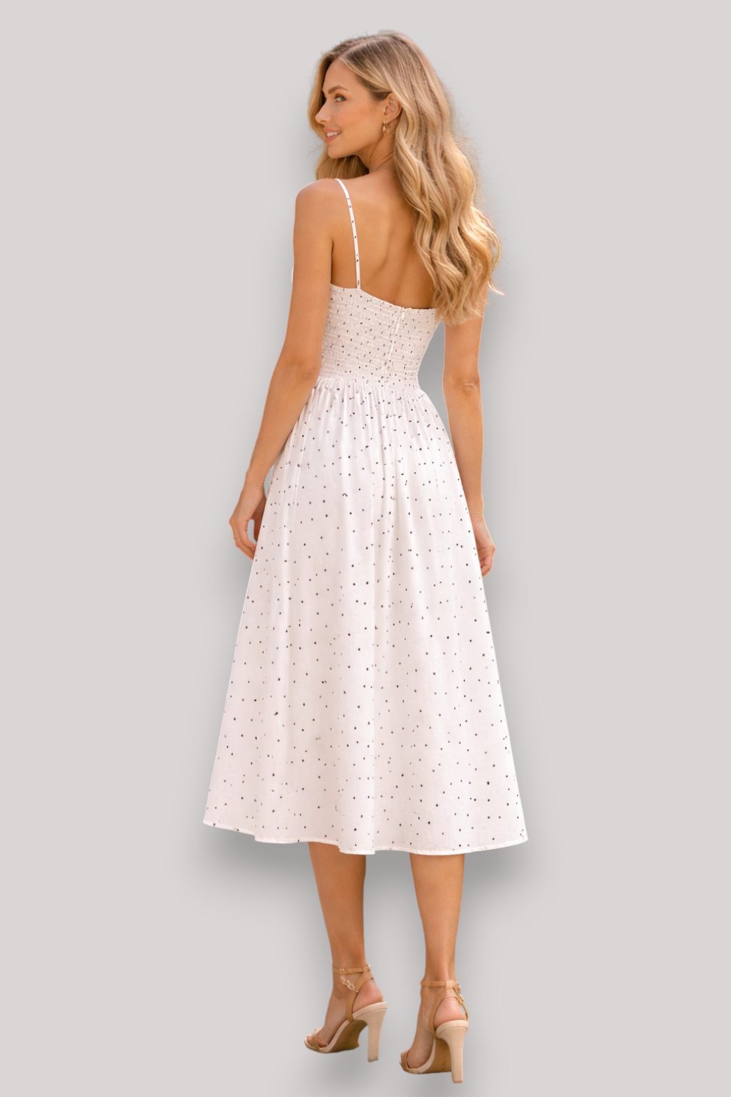The Marlowe Polka Dot Mini Dress Spaghetti Strap A Line Summer Holiday Style