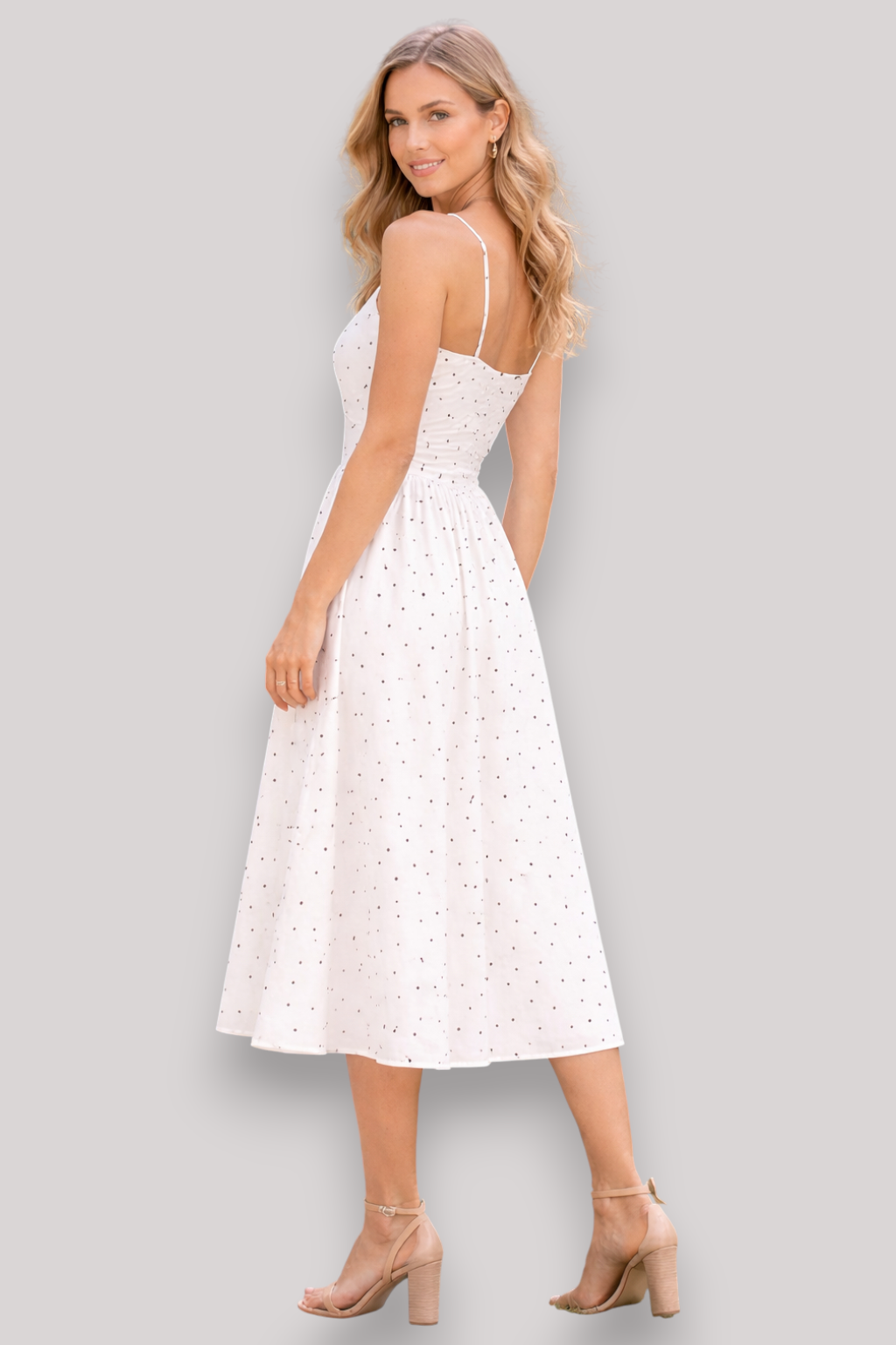 The Marlowe Polka Dot Mini Dress Spaghetti Strap A Line Summer Holiday Style