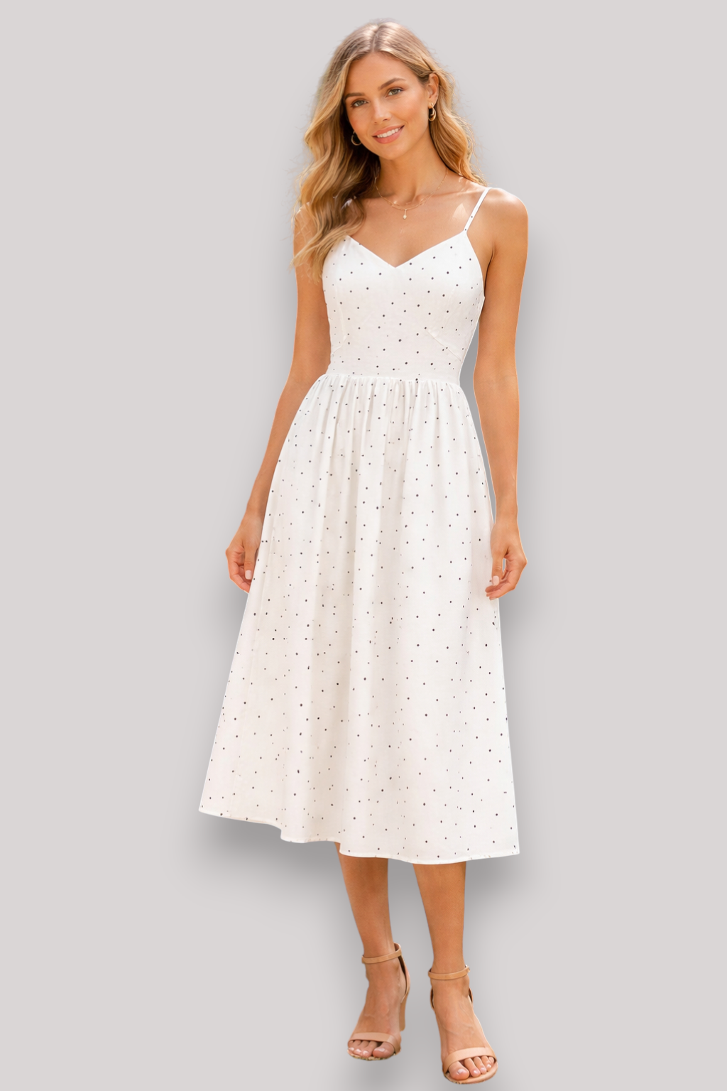 The Marlowe Polka Dot Mini Dress Spaghetti Strap A Line Summer Holiday Style