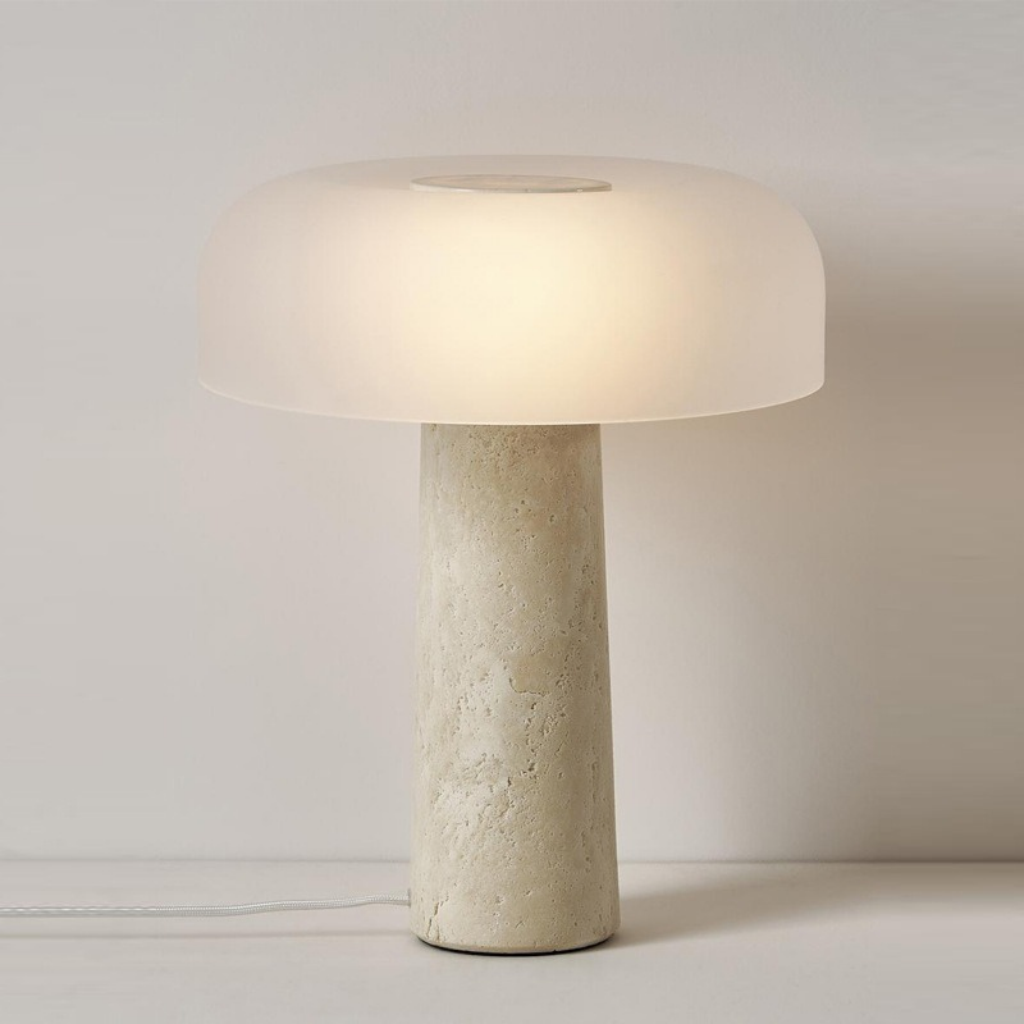 The Marvelle Nordic Marble Mushroom LED Table Lamp