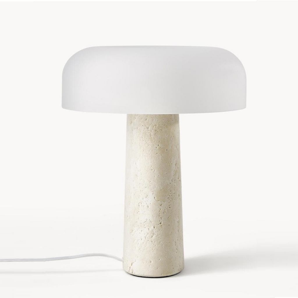 The Marvelle Nordic Marble Mushroom LED Table Lamp