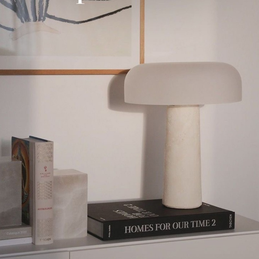 The Marvelle Nordic Marble Mushroom LED Table Lamp