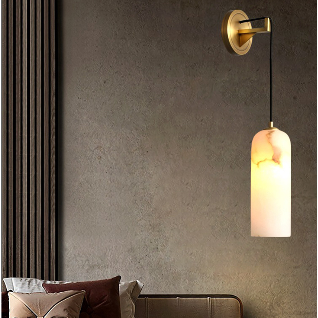 The Marzelle Marble Copper LED Pendant Light