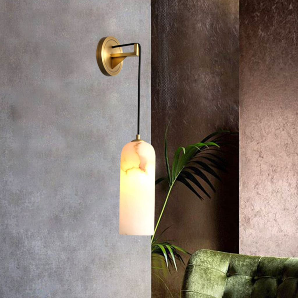 The Marzelle Marble Copper LED Pendant Light