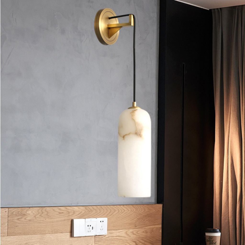 The Marzelle Marble Copper LED Pendant Light