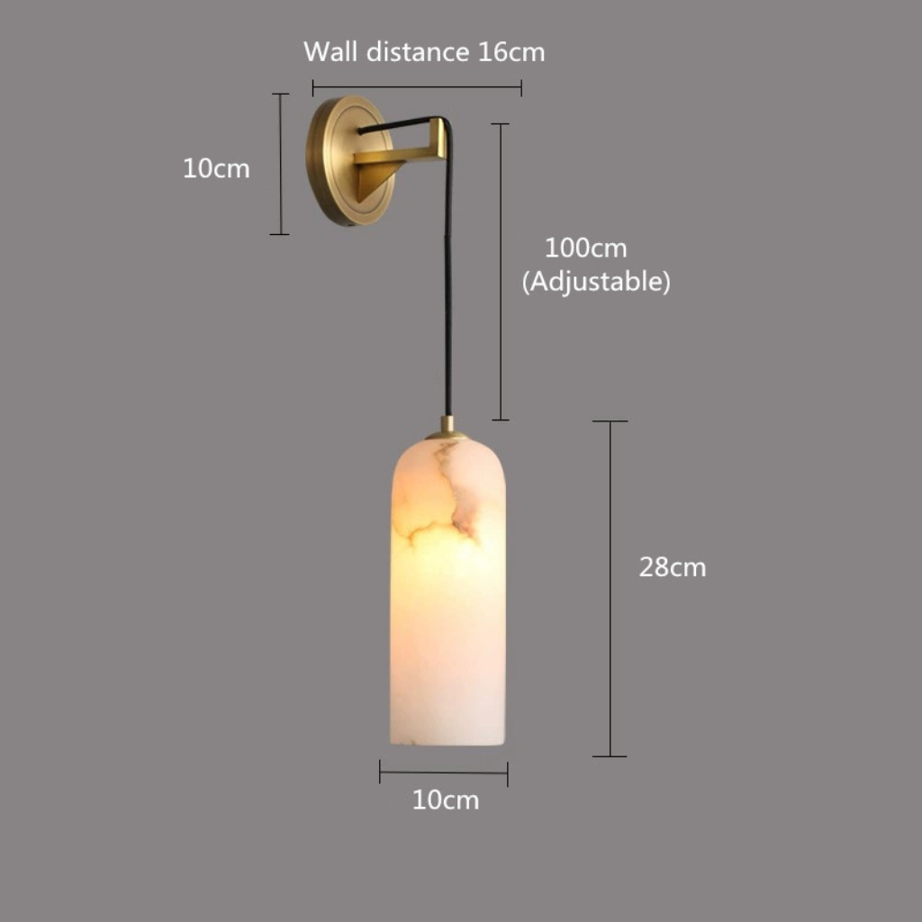 The Marzelle Marble Copper LED Pendant Light