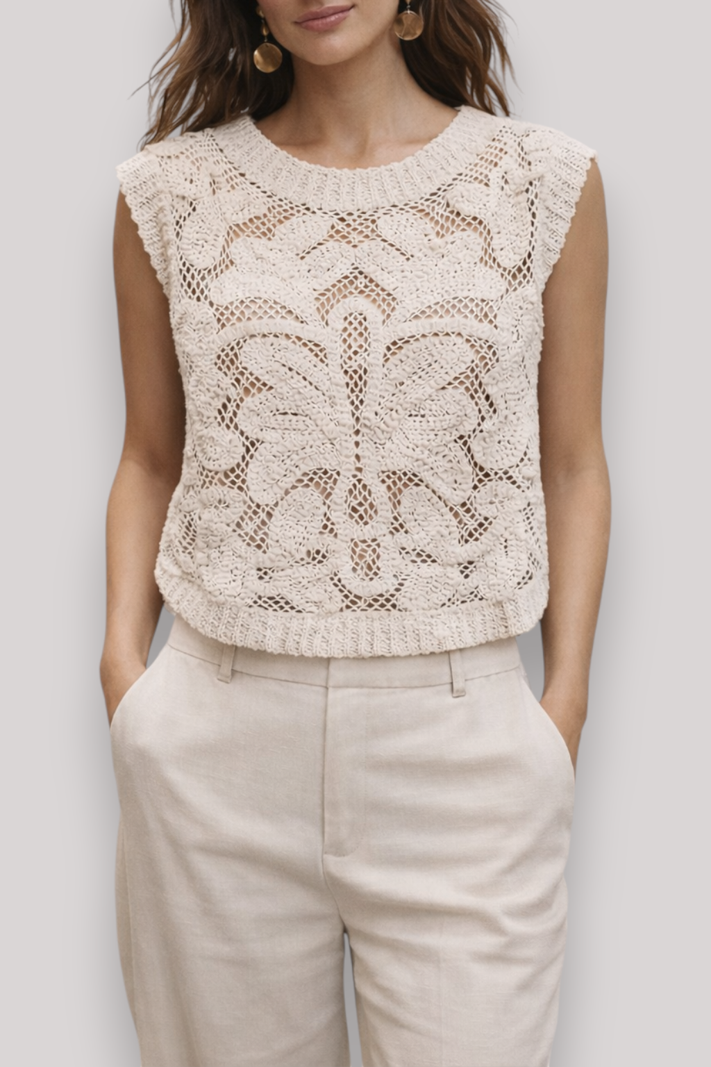 The Megan Women's Floral Sleeveless Cut Out Top