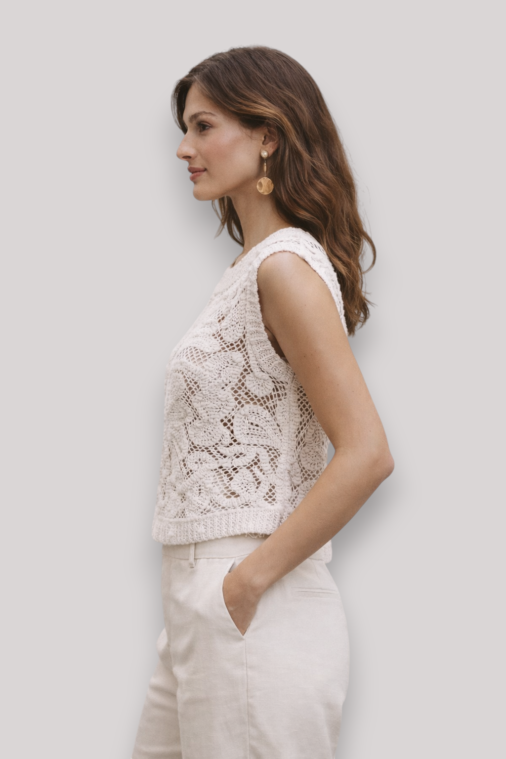 The Megan Women's Floral Sleeveless Cut Out Top