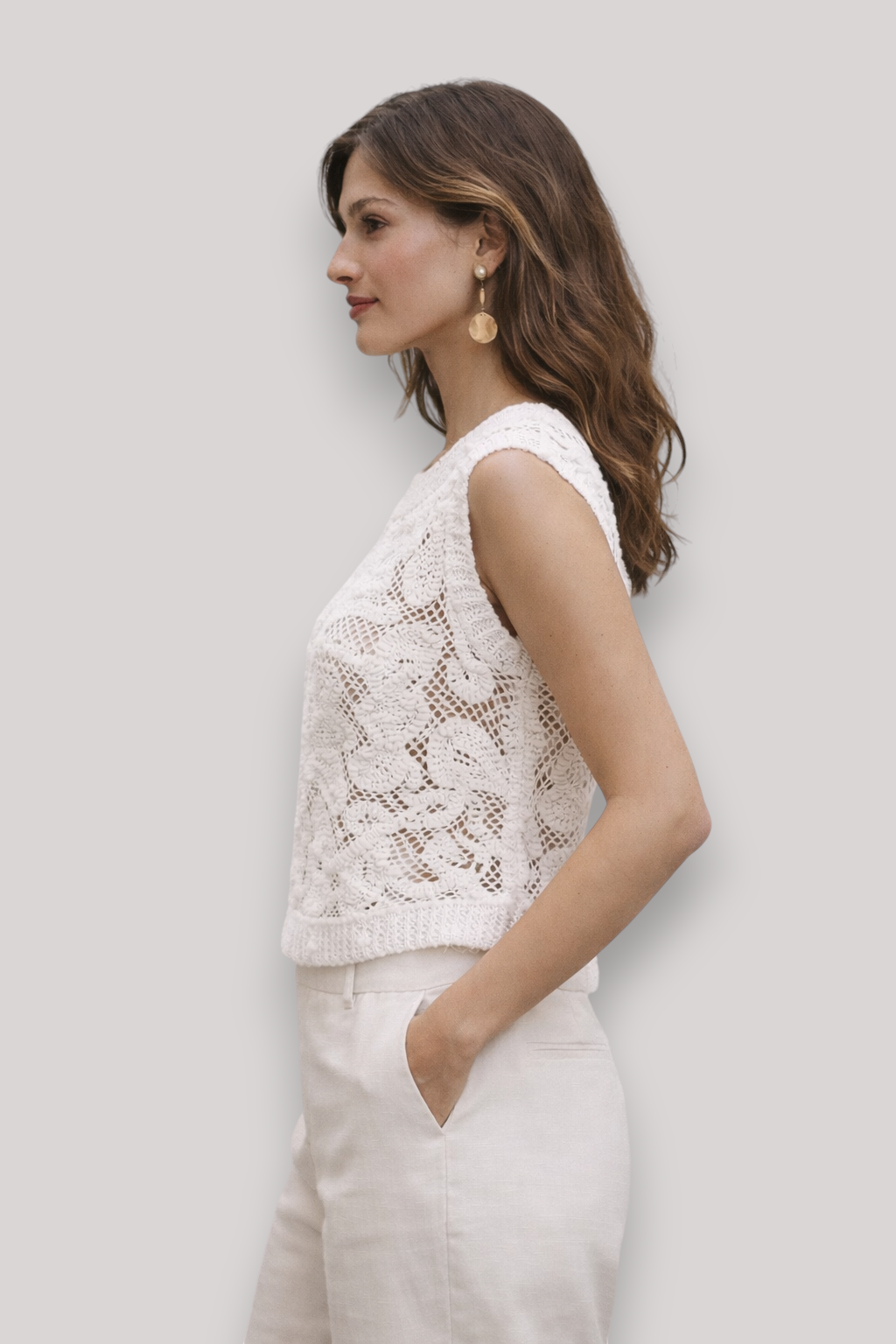 The Megan Women's Floral Sleeveless Cut Out Top