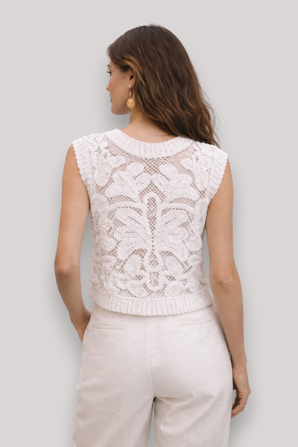 The Megan Women's Floral Sleeveless Cut Out Top