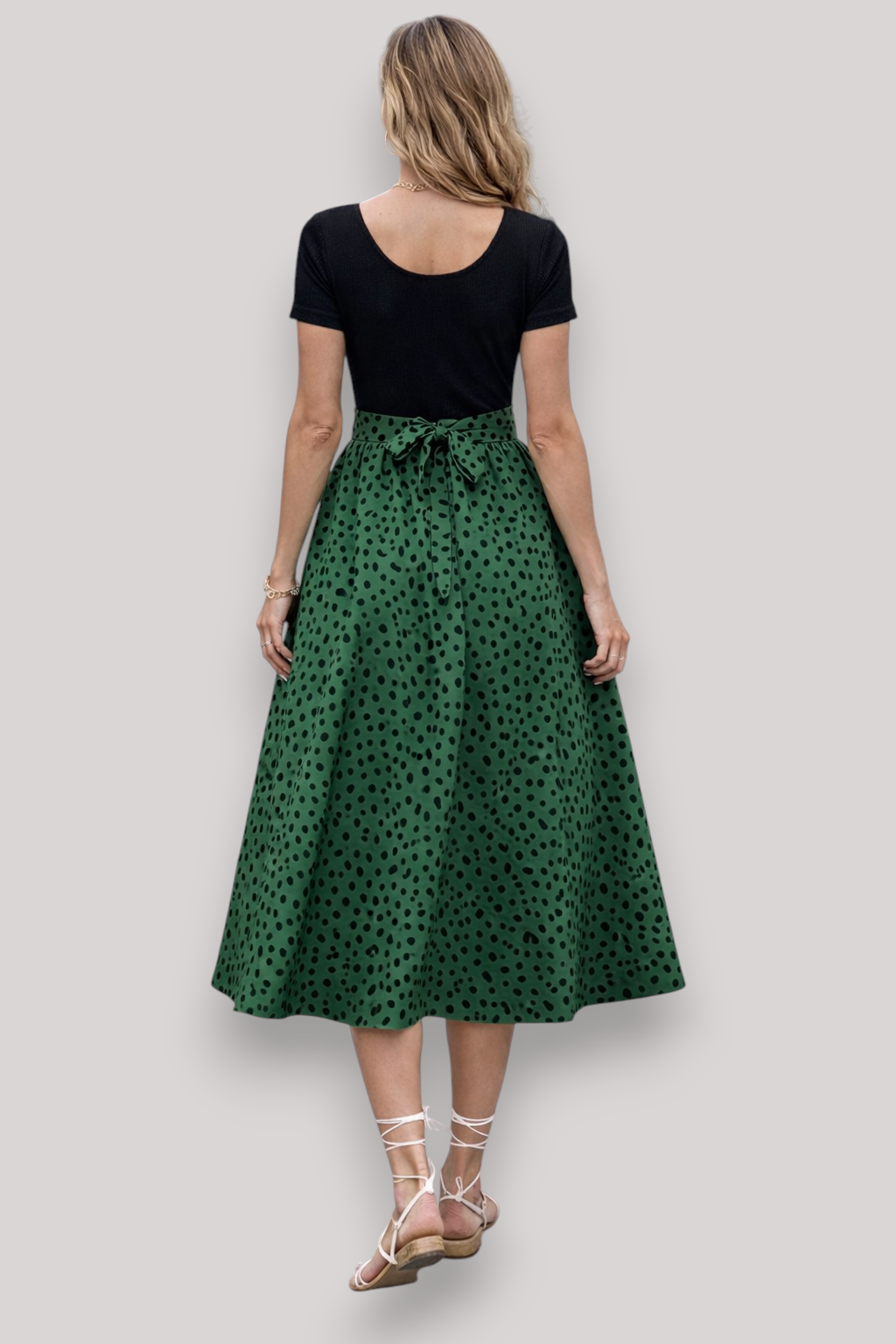 The Meliora Women's Elegant Two Tone Midi Dress