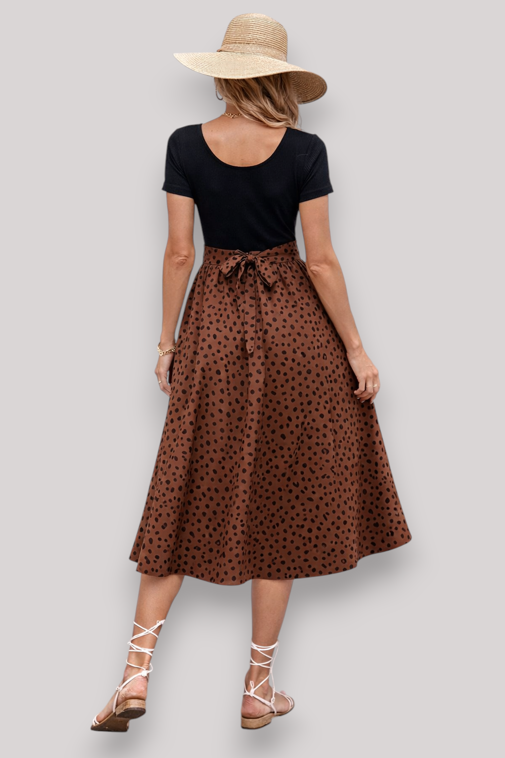 The Meliora Women's Elegant Two Tone Midi Dress