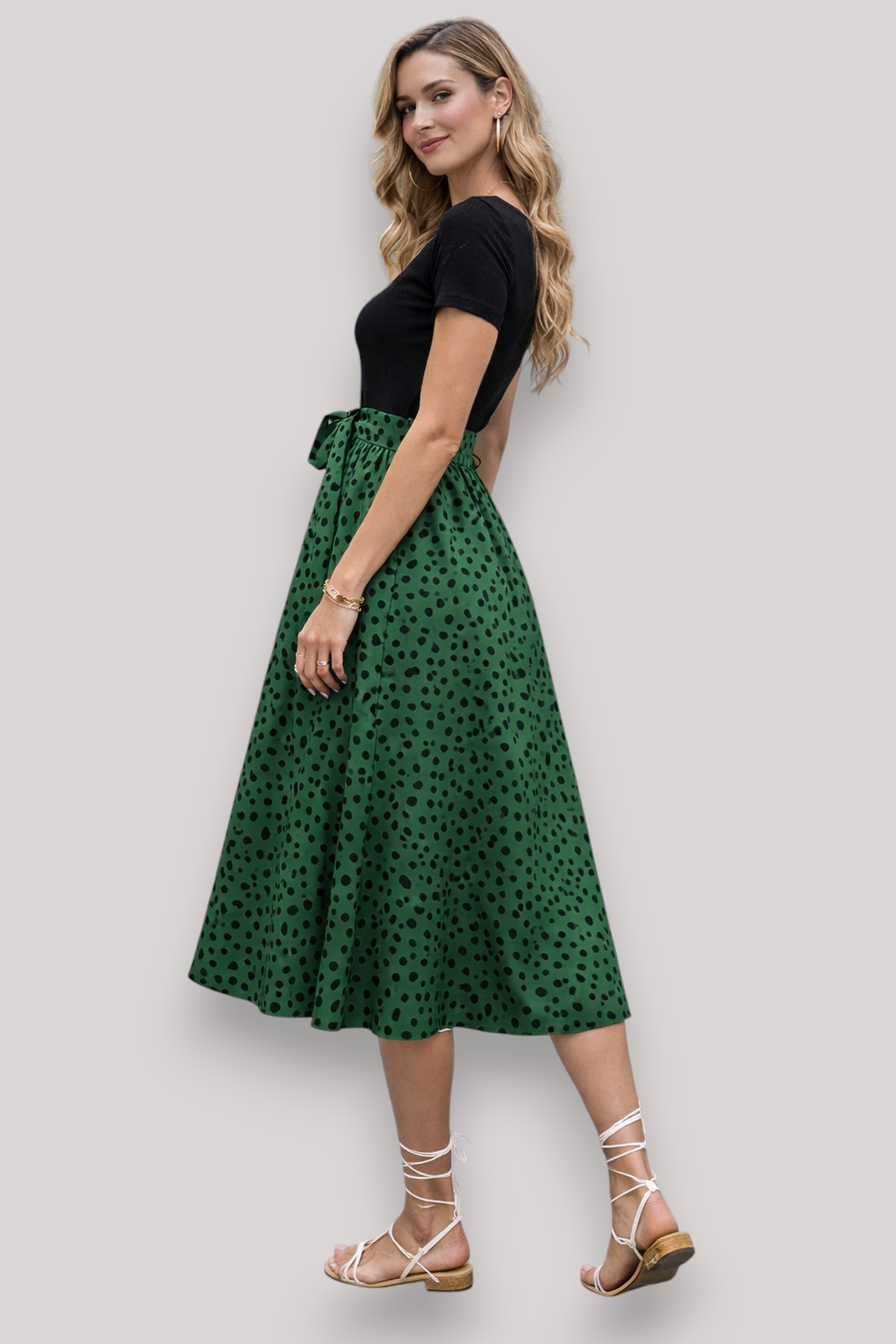 The Meliora Women's Elegant Two Tone Midi Dress