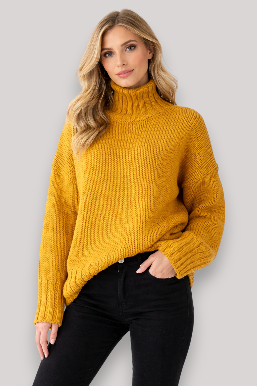 The Merriton High Neck Sweater Long Sleeve Knit Jumper