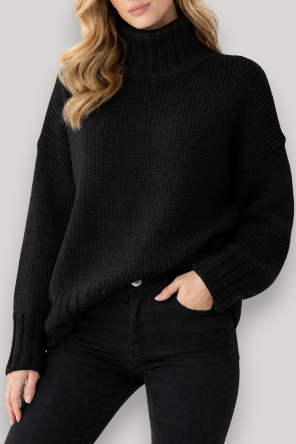 The Merriton High Neck Sweater Long Sleeve Knit Jumper