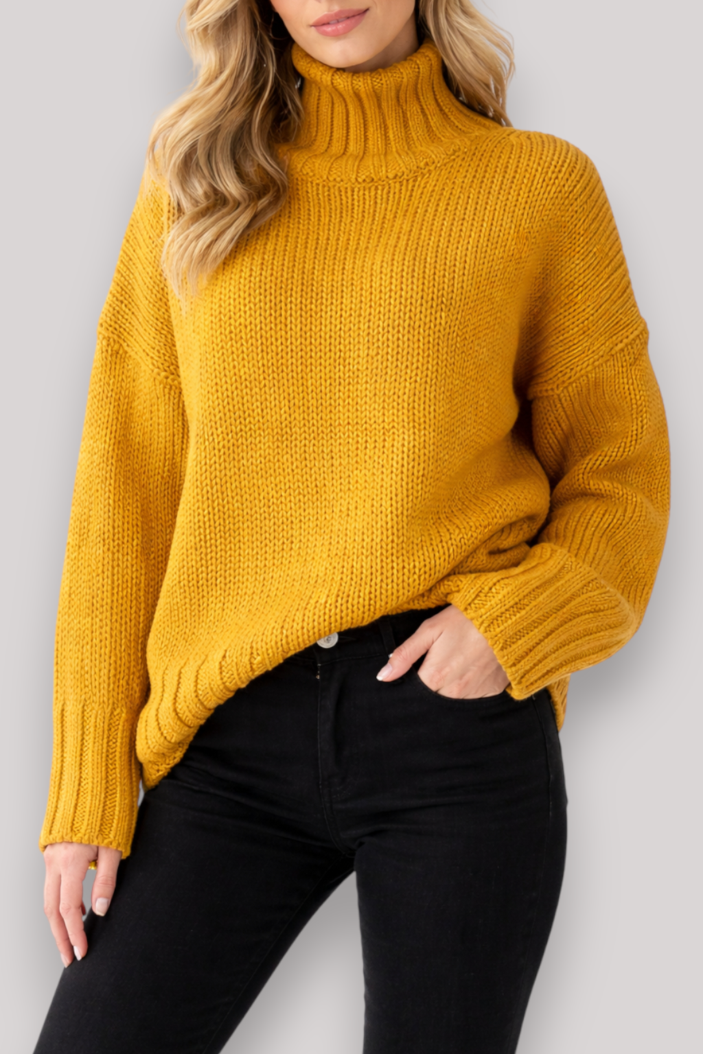 The Merriton High Neck Sweater Long Sleeve Knit Jumper