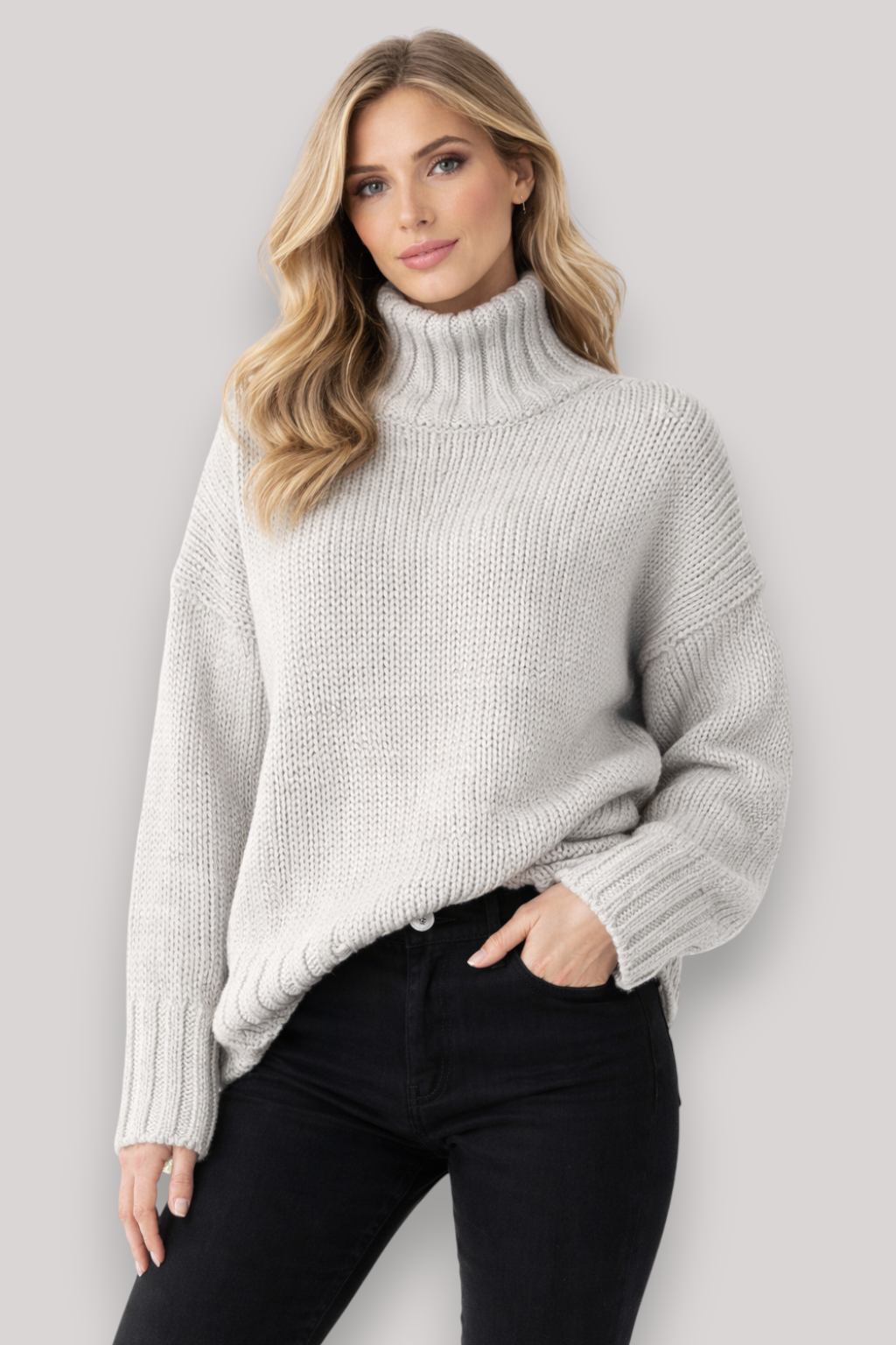 The Merriton High Neck Sweater Long Sleeve Knit Jumper