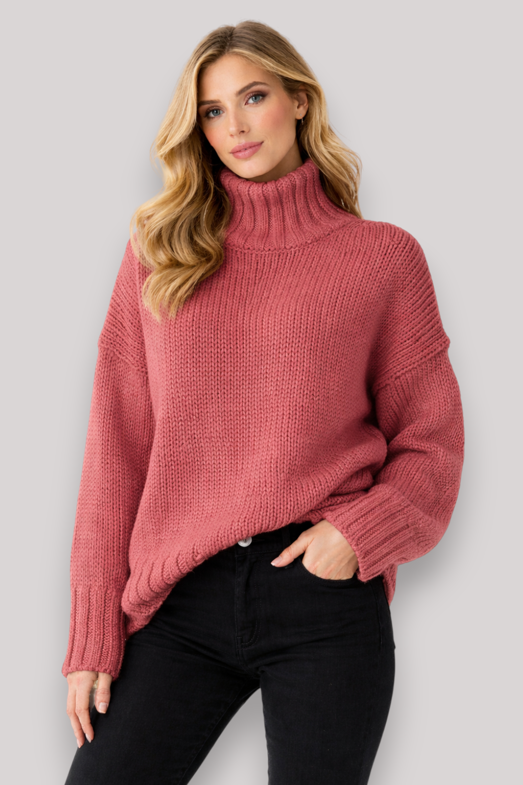 The Merriton High Neck Sweater Long Sleeve Knit Jumper