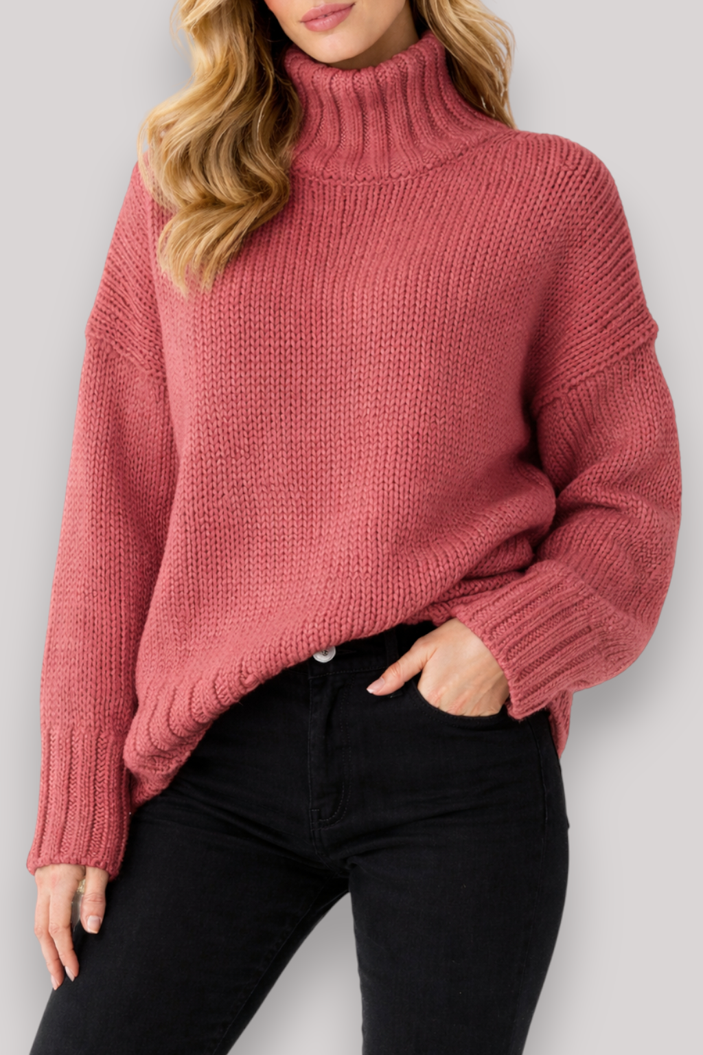 The Merriton High Neck Sweater Long Sleeve Knit Jumper