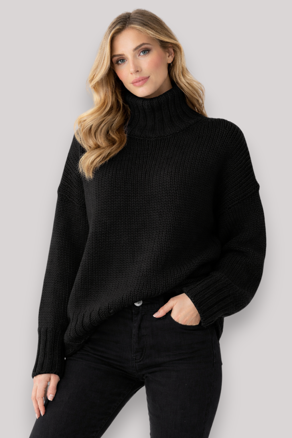 The Merriton High Neck Sweater Long Sleeve Knit Jumper