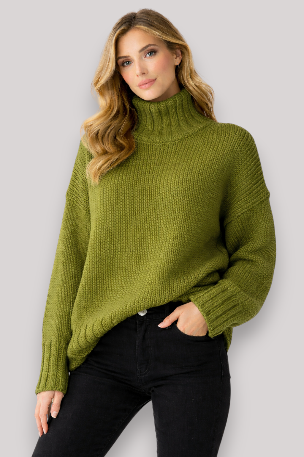 The Merriton High Neck Sweater Long Sleeve Knit Jumper