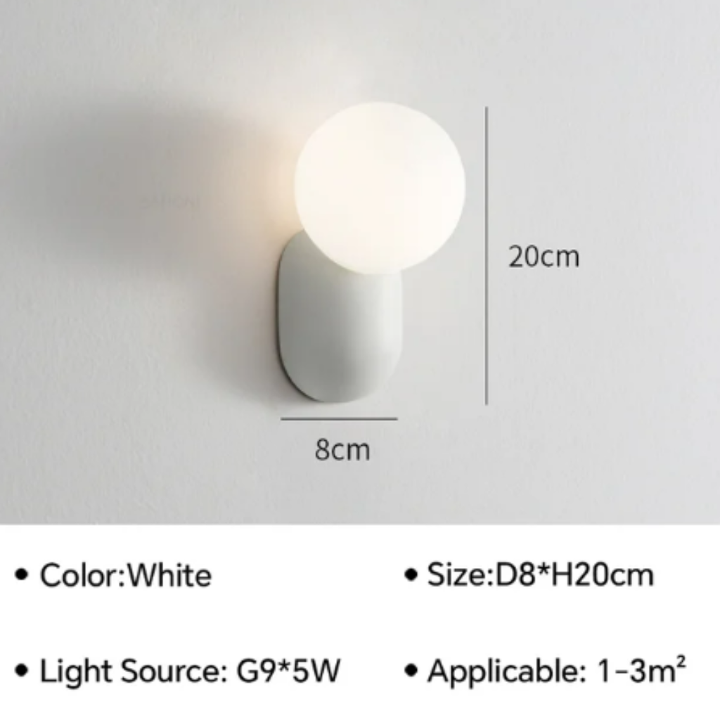 The Milora Modern LED Glass Ball Wall Light