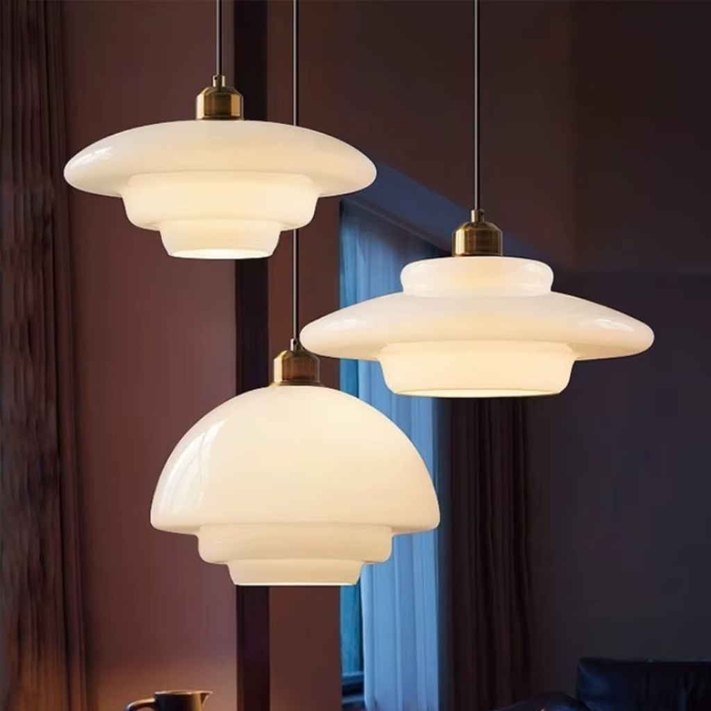 The Milvara Nordic Milky Glass Pendant Light