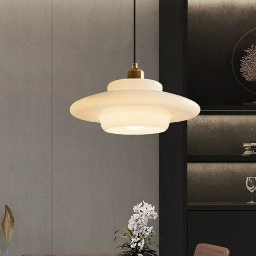 The Milvara Nordic Milky Glass Pendant Light