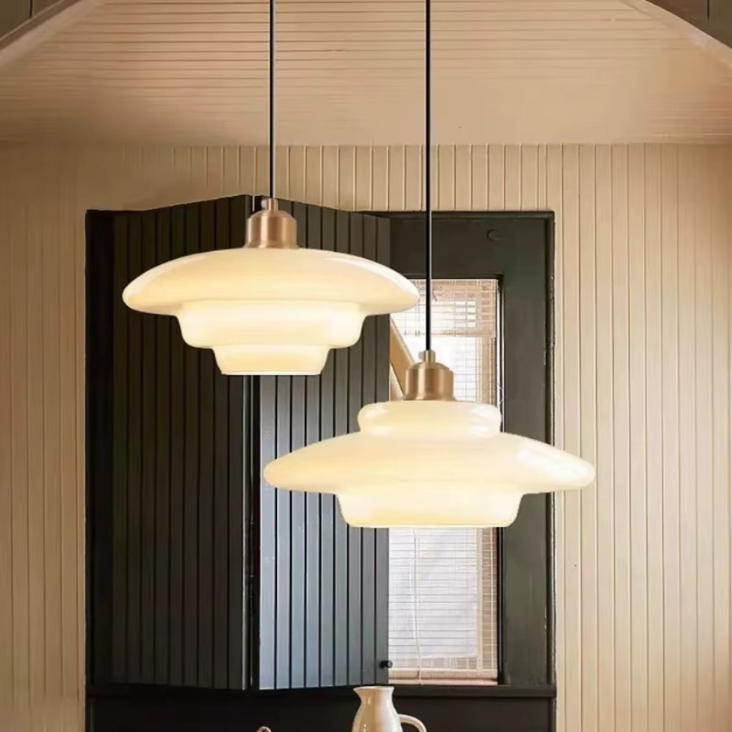 The Milvara Nordic Milky Glass Pendant Light