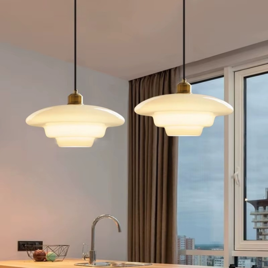 The Milvara Nordic Milky Glass Pendant Light