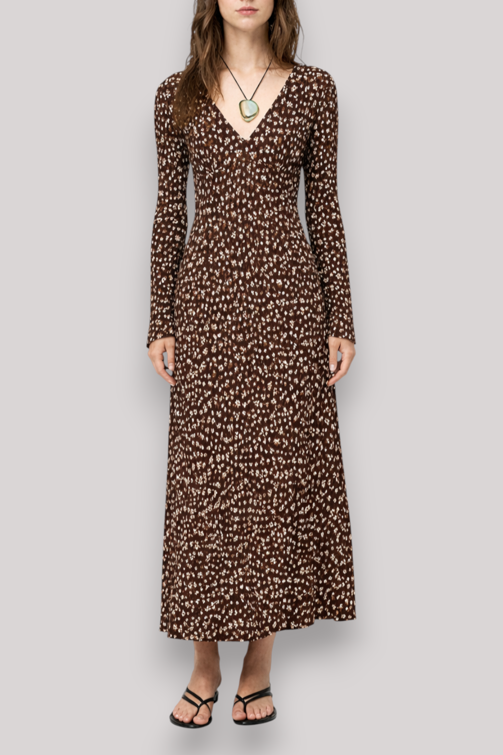 The Miranda Floral Pleated Long Sleeve Dress