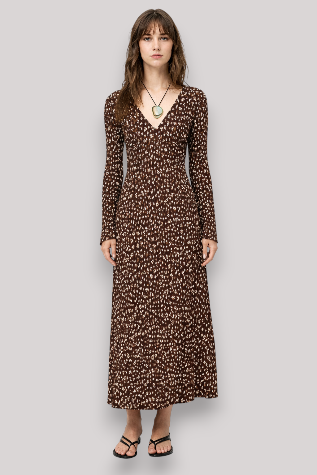 The Miranda Floral Pleated Long Sleeve Dress