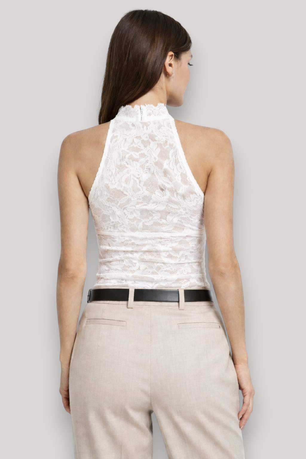 The Mireille Women's Elegant Lace Sheer Blouse